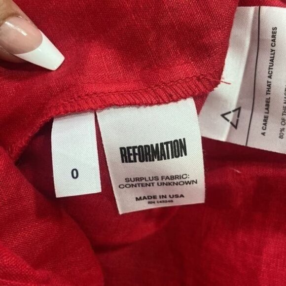 Reformation Miramar Dress in Red - Picture 3 of 4